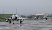 Taiwanese Mirage 2000 fighter jets taxi along a runway during a drill at an airbase in Hsinchu, Taiwan, Wednesday, Jan. 11, 2023. Taiwan scrambled fighter jets, put its navy on alert and activated missile systems Tuesday, Jan. 31, 2023, in response to nearby operations of 34 Chinese military aircraft and nine warships that are part Beijing&#39;s strategy to unsettle and intimidate the self-governing island democracy. (AP Photo/Johnson Lai, File)