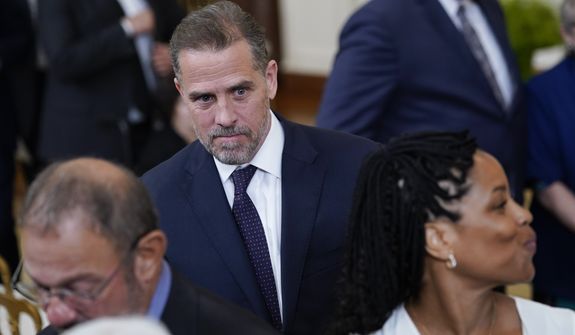 Hunter Biden leaves after President Joe Biden awarded the Presidential Medal of Freedom to 17 people during a ceremony in the East Room of the White House in Washington, Thursday, July 7, 2022. (AP Photo/Susan Walsh)