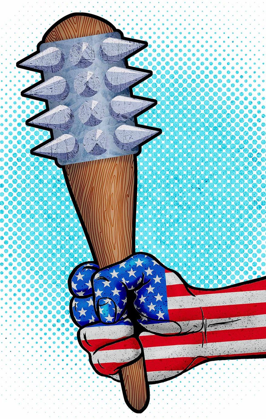 America embrace peace through strength illustration by Greg Groesch / The Washington Times