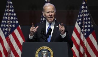 President Joe Biden speaks at the National Prayer Breakfast on Capitol Hill, Thursday, Feb. 2, 2023, in Washington. (AP Photo/Manuel Balce Ceneta)