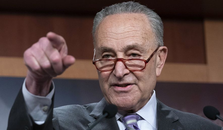 Senate Majority Leader Chuck Schumer, D-N.Y., speaks during a news conference at the Capitol in Washington, Thursday, Feb. 2, 2023. (AP Photo/Jose Luis Magana) **FILE**