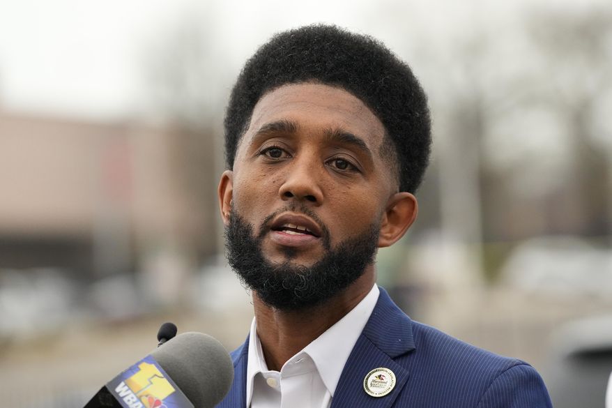 Mayor Brandon Scott speaks to reporters during a news conference in Baltimore on Wednesday, Jan. 4, 2023, at the site of a shooting near Edmondson Westside High School. (AP Photo/Julio Cortez) ** FILE **