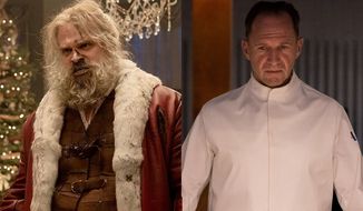 David Harbour stars as Santa in &quot;Violent Night&quot; and Ralph Fiennes stars as chef Julian Slowik in &quot;The Menu&quot; Both movies are available in the Blu-ray disc format.