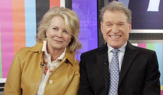 Charles Kimbrough, right, poses with Candice Bergen, a fellow cast member of the &quot;Murphy Brown&quot; TV series, as they are reunited for a segment of the NBC &quot;Today&quot; program in New York, on Feb. 27, 2008. Kimbrough, a Tony- and Emmy-nominated actor who played a straight-laced news anchor opposite Bergen on &quot;Murphy Brown,&quot; died Jan. 11, 2023, in Culver City, Calif. He was 86. The New York Times first reported his death Sunday, Feb 5. (AP Photo/Richard Drew, File)