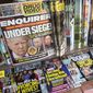 In this July 12, 2017, file photo, an issue of the National Enquirer featuring President Donald Trump on its cover is displayed on a newsstand in a store in New York. VVIP Ventures is buying the U.S. and U.K editions of the National Enquirer, the tabloid that engaged in “catch-and-kill” practices to bury stories about Donald Trump during his presidential campaign. Financial terms were not disclosed. (AP Photo/Mary Altaffer, File)