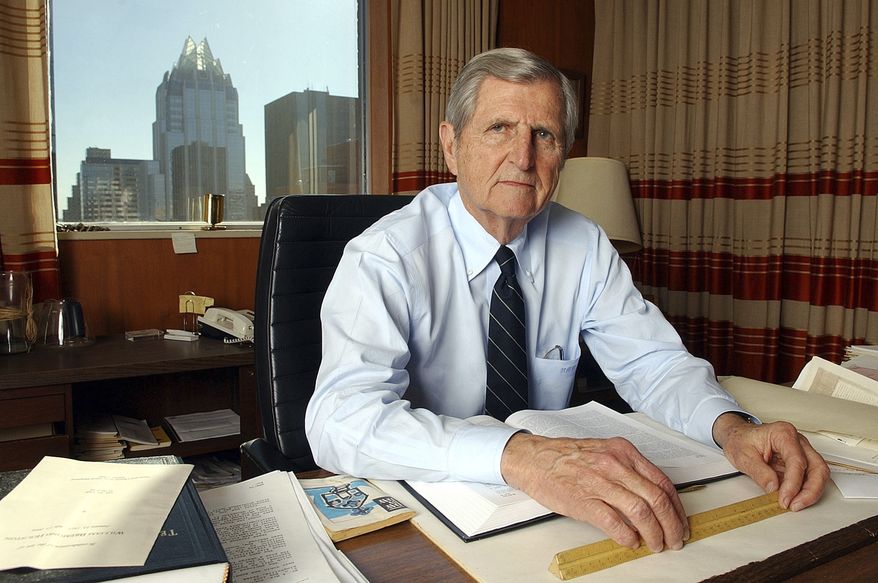 Attorney Harry Whittington is pictured in his Austin, Texas, office on Jan. 25, 2005. Whittington, the man who then-Vice President Dick Cheney accidentally shot while they were hunting quail on a Texas ranch 17 years earlier, died Saturday, Feb. 4, 2023, in Austin, family friend Karl Rove said Monday, Feb. 6. He was 95. (Kelly West/Austin American-Statesman via AP, File)