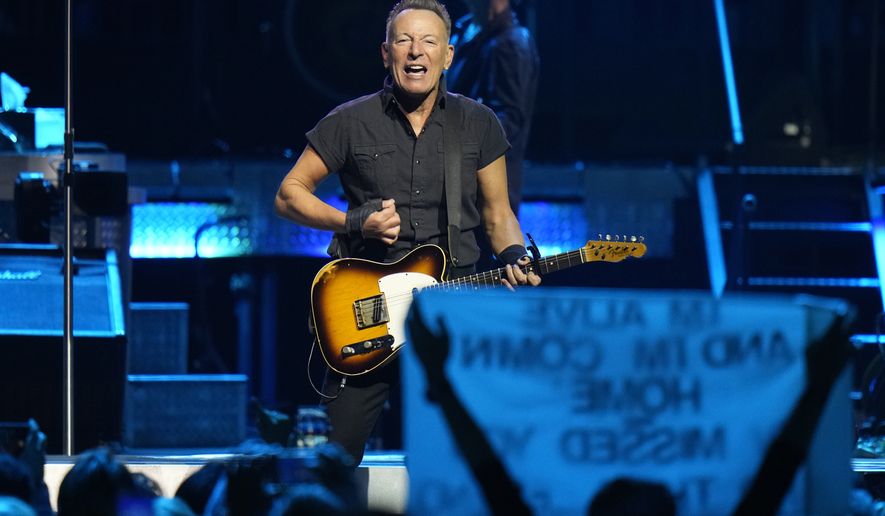 FILE - Singer Bruce Springsteen and the E Street Band perform during their 2023 tour on Wednesday, Feb. 1, 2023, at Amalie Arena in Tampa, Fla. Backstreets, a magazine and website that has served Springsteen&#x27;s fans for 43 years, is shutting down, its publisher writing that he has been disillusioned by the debate over ticket prices for their hero&#x27;s current tour. (AP Photo/Chris O&#x27;Meara, File)
