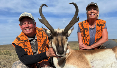 Sen. Steve Daines, Montana Republican, was suspended Monday from Twitter for posting a photo of him and his wife Cindy Daines after an antelope hunt. He was reinstated the following day. (Photo courtesy Office of Sen. Steve Daines)