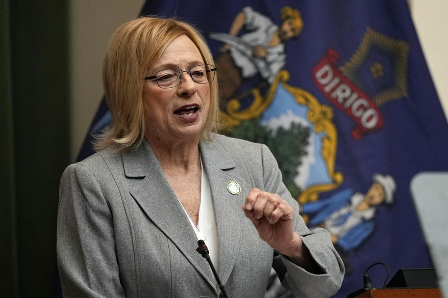 Gov. Janet Mills delivers her State of the Budget address, Tuesday, Feb. 14, 2023, at the State House in Augusta, Maine. (AP Photo/Robert F. Bukaty)