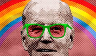 Joe Biden&#x27;s Rose-colored Glasses Illustration by Greg Groesch/The Washington Times