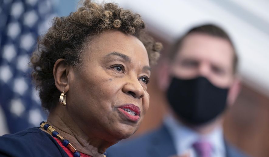Rep. Barbara Lee, D-Calif speaks at a news conference at the Capitol in Washington, Wednesday, Feb. 23, 2022. Lee filed paperwork Wednesday, Feb. 15, to enter the race for the seat held by long-serving Sen. Dianne Feinstein, adding another Democrat and a nationally recognized Black woman to a growing field that already includes two other members of Congress. (AP Photo/J. Scott Applewhite, File)