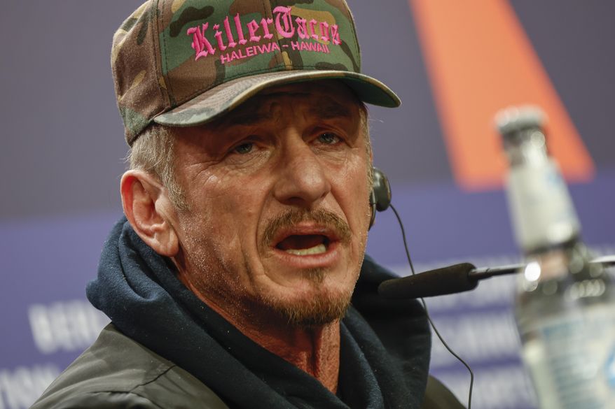 Sean Penn speaks at the press conference for the film &#x27;Superpower&#x27; during the International Film Festival &#x27;Berlinale&#x27;, in Berlin, Germany, Saturday, Feb. 18, 2023. (Photo by Joel C Ryan/Invision/AP)