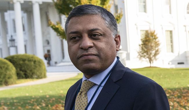 Dr. Rahul Gupta, the director of the White House Office of National Drug Control Policy, walks at the White House on Nov. 18, 2021, in Washington. Gupta announced Tuesday, Feb. 21, 2023, that states would be encouraged to submit proposals for how to use money from Medicaid funds to combat addiction and other medical services for people at state jails and prisons in an effort to help some of those most at risk of dying in the nation&#x27;s overdose epidemic. (AP Photo/Alex Brandon, File)
