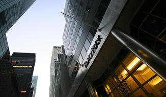 In this Feb. 15, 2006, file photo, BlackRock headquarters is shown in New York. (Associated Press)