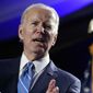 President Joe Biden speaks to the House Democratic Caucus Issues Conference, Wednesday, March 1, 2023, in Baltimore. (AP Photo/Evan Vucci)