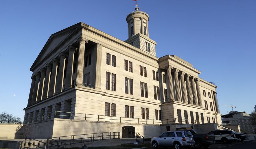 The Tennessee state Capitol in Nashville, Tenn., is shown on Jan. 8, 2020. Tennessee Republican lawmakers on Wednesday, March 1, 2023, advanced legislation that would prevent transgender people from changing their driver&#x27;s licenses and birth certificates, a move that officials warn could cost the state millions in federal funding. (AP Photo/Mark Humphrey, File)