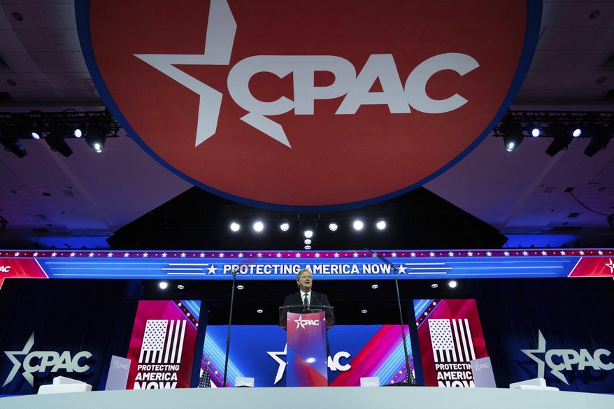 Sen. John Kennedy, R-La., speaks during Conservative Political Action Conference, CPAC 2023, at the National Harbor, in Oxon Hill, Md., Thursday, March 2, 2023. (AP Photo/Jose Luis Magana)