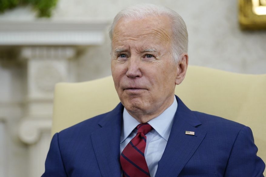 President Joe Biden speaks as he meets with German Chancellor Olaf Scholz in the Oval Office of the White House in Washington, Friday, March 3, 2023. (AP Photo/Susan Walsh)