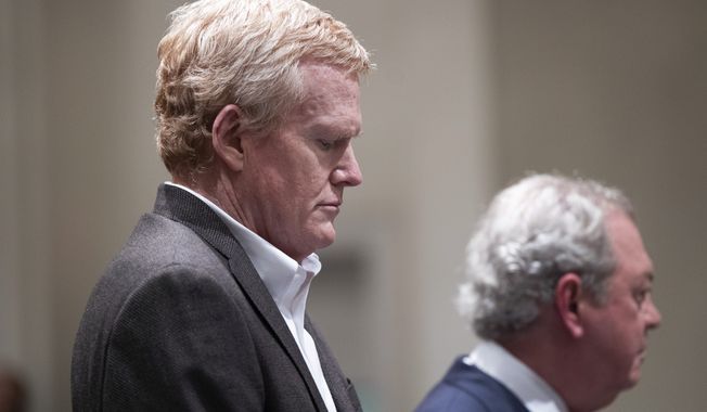 Alex Murdaugh stands in the courtroom at the Colleton County Courthouse in Walterboro, S.C., Thursday, March 2, 2023. Murdaugh was found guilty Thursday on two counts of murder in the shooting deaths in June 2021 of his wife and son. (Joshua Boucher/The State via AP, Pool)