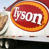A Tyson Foods Inc. truck is parked at a food warehouse in Little Rock, Ark., on Oct. 28, 2009. (AP Photo/Danny Johnston) **FILE**