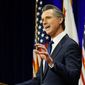 California Gov. Gavin Newsom delivers his annual State of the State address in Sacramento, Calif., Tuesday, March 8, 2022. Newsom will not deliver a State of the State address this year. Instead, he will tour the state to highlight his major policy proposals. (AP Photo/Rich Pedroncelli, File)