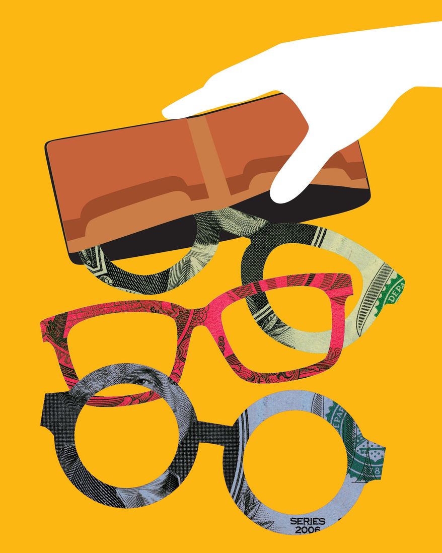 Overpriced Eyeglasses Illustration by Linas Garsys/The Washington Times