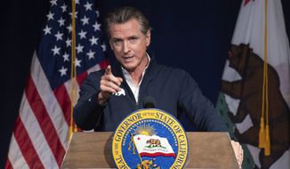 California Gov. Gavin Newsom speaks in Sacramento, Calif., Jan. 10, 2023. On Wednesday, March 8, 2023, Newsom announced he would not renew a state contract with Walgreens after the company indicated it would not sell abortion pills in some conservative-led states. (AP Photo/José Luis Villegas, File)