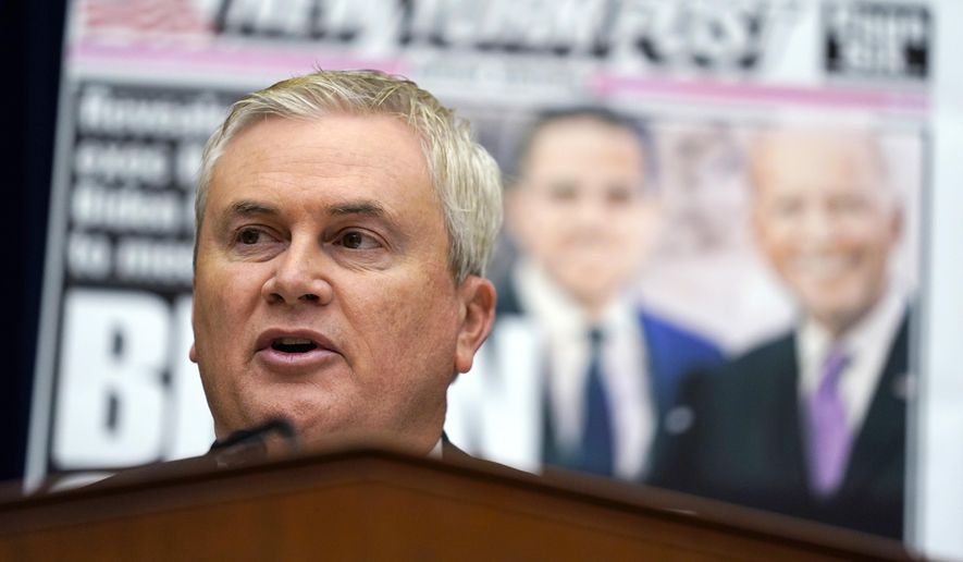 House Oversight and Accountability Committee Chairman James Comer, R-Ky., speaks during hearing on Capitol Hill, Feb. 8, 2023, in Washington. Kathy Chung. a former executive assistant to President Joe Biden has agreed to sit for an interview with the House Oversight Committee as Republicans expand their probe into the president&#x27;s handling of classified documents. Chung is one of the staffers who packed Biden&#x27;s belongings at the end of his term as vice president will talk to the committee on April 4. Comer requested the interview. (AP Photo/Carolyn Kaster, File)