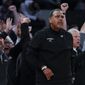 Providence head coach Ed Cooley during the second half of an NCAA college basketball game against Connecticut in the quarterfinals of the Big East Conference Tournament Thursday, March 9, 2023, in New York. Connecticut won 73-66. (AP Photo/Frank Franklin II)