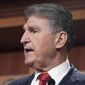 Sen. Joe Manchin, D-W.Va., speaks during the news conference to introduce the Restricting the Emergence of Security Threats that Risk Information Communications Technology Act, or RESTRICT Act, Tuesday, March 7, 2023, on Capitol Hill in Washington. (AP Photo/Mariam Zuhaib)