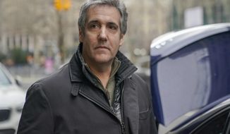 Michael Cohen leaves a lower Manhattan building after meeting with prosecutors, Friday, March 10, 2023, in New York. (AP Photo/Mary Altaffer)