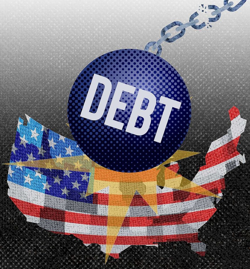 Debt load and inflation Illustration by Greg Groesch/The Washington Times