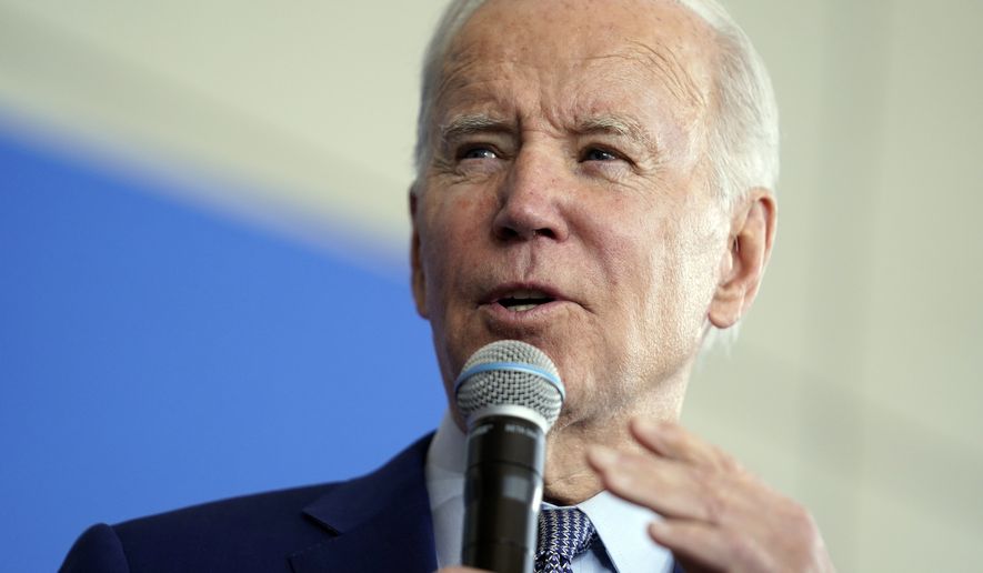 President Joe Biden speaks about health care and prescription drug costs at the University of Nevada, Las Vegas, Wednesday, March 15, 2023, in Las Vegas. (AP Photo/Evan Vucci)
