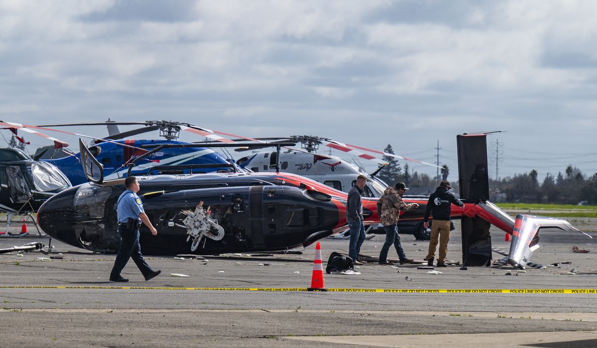 NextImg:Helicopter at Sacramento airport crashes after thief tries to take off with it