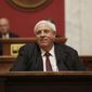 West Virginia Gov. Jim Justice delivers his annual State of the State address in the House Chambers at the state Capitol in Charleston, W.Va., Jan. 11, 2023. (AP Photo/Chris Jackson, File)