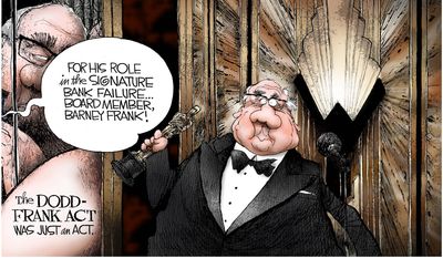 For his role in the Signature Bank failure ... (Illustration by Michael Ramirez for Creators Syndicate)