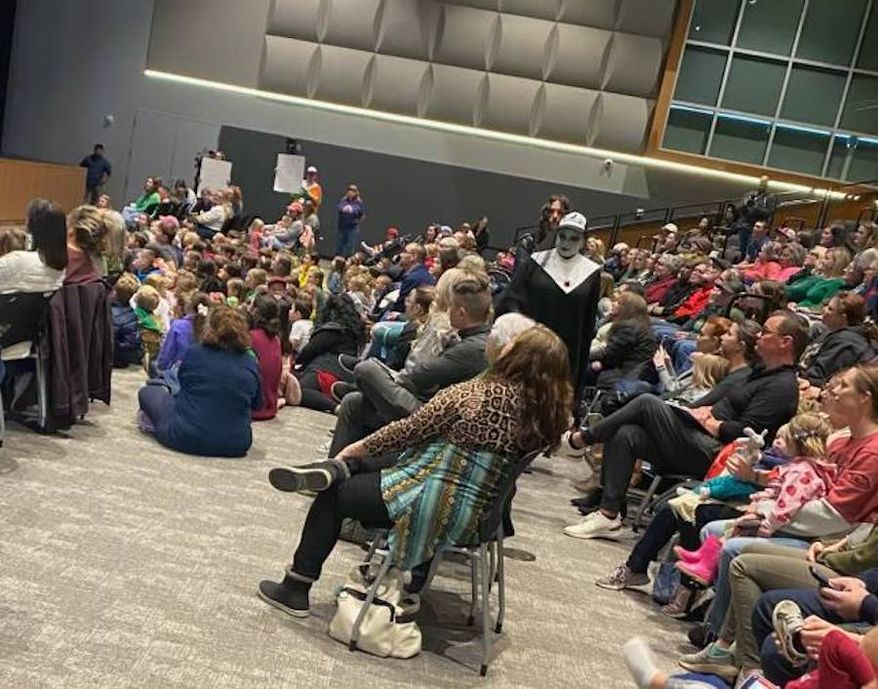 Demonstrators dressed in drag protested at Kirk Cameron&#x27;s reading of his children&#x27;s book &quot;As You Grow&quot; at the Fayetteville Public Library in Arkansas on Friday, March 17, 2023. Photo courtesy Brave Books.