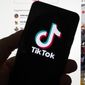 The TikTok logo is seen on a mobile phone in front of a computer screen which displays the TikTok home screen, Saturday, March 18, 2023, in Boston. TikTok&#x27;s CEO plans to tell Congress that the video-sharing app is committed to user safety, data protection and security, and keeping the platform free from Chinese government influence.(AP Photo/Michael Dwyer, File)