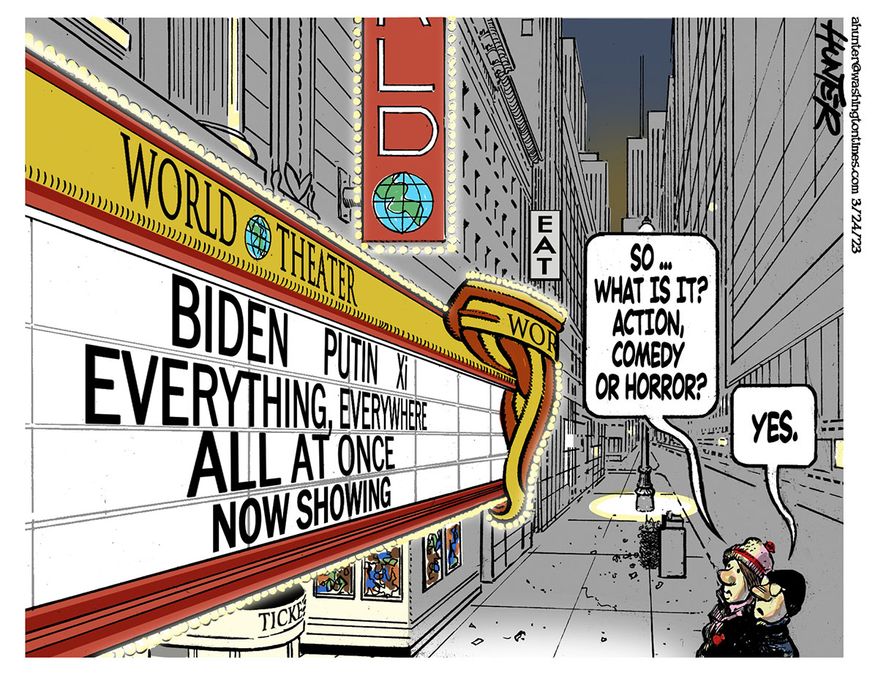 What is it? Action, comedy or horror? (Illustration by Alexander Hunter for The Washington Times)