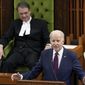 U.S. President Joe Biden addresses Parliament in the House of Commons, on Parliament Hill, in Ottawa, Friday, March 24, 2023. (Adrian Wyld /The Canadian Press via AP)