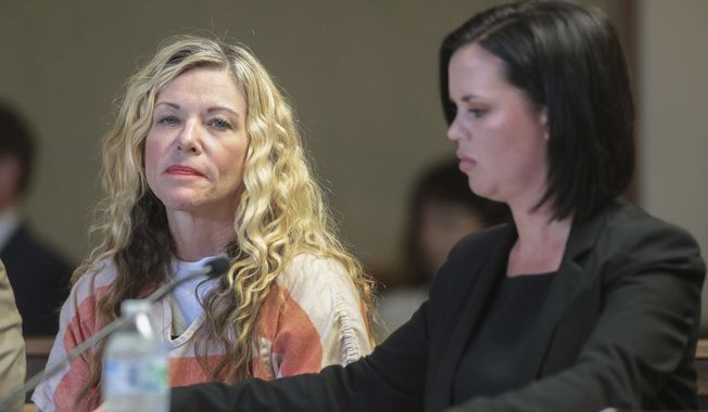 Lori Vallow Daybell glances at the camera during her hearing in Rexburg, Idaho., March 6, 2020. (John Roark/The Idaho Post-Register via AP, Pool, File)