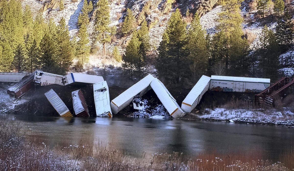 NextImg:About 25 train cars derail in Montana, no injuries reported