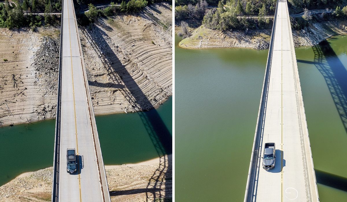 NextImg:Dramatic photos show how storms filled California reservoirs