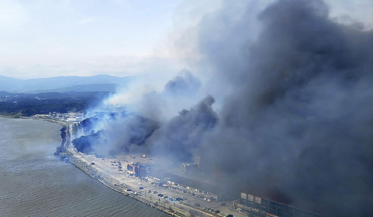 NextImg:Hundreds flee from wildfire in South Korean seaside city