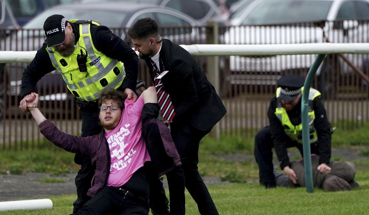 NextImg:Protesters try to disrupt Scottish Grand National horse race