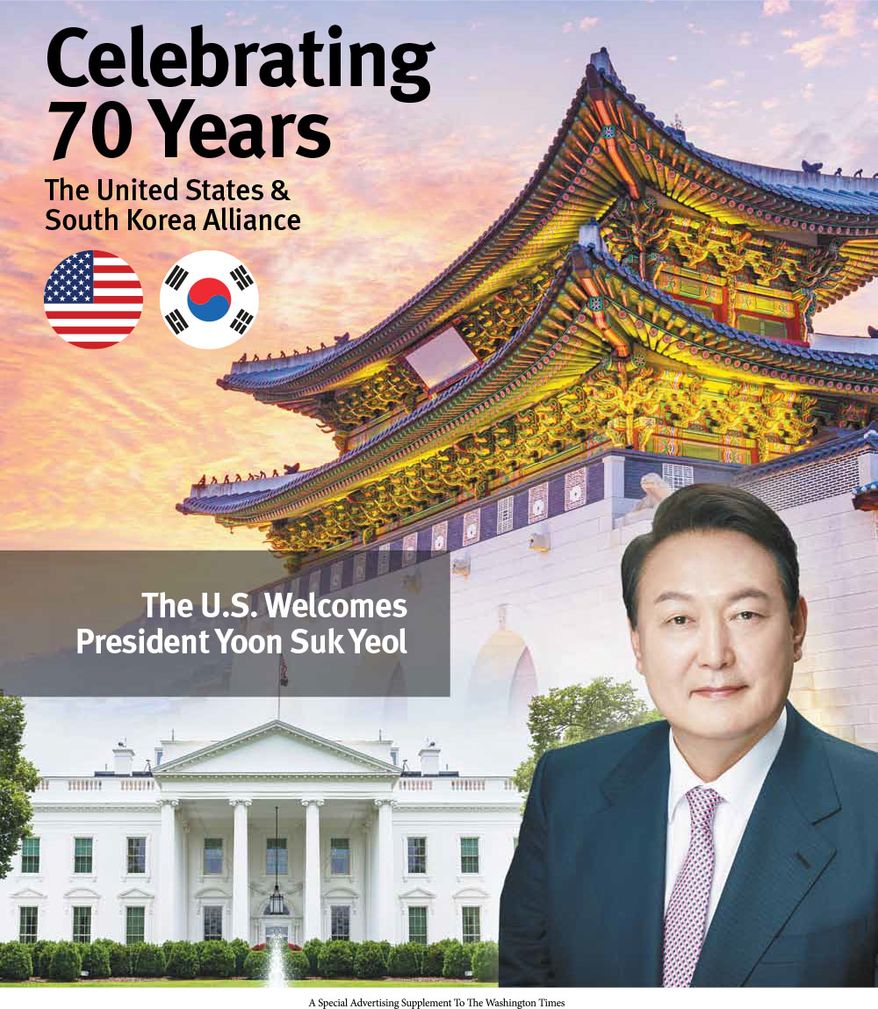 Celebrating 70 Years: The United States & South Korea Alliance available in the April 25, 2023 edition of The Washington Times. (cover)