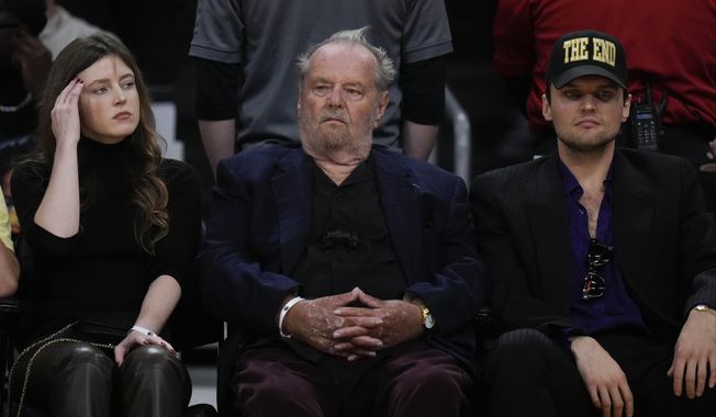 Actor Jack Nicholson attends Game 6 of a first-round NBA basketball playoff series between the Los Angeles Lakers and the Memphis Grizzlies on Friday, April 28, 2023, in Los Angeles. (AP Photo/Jae C. Hong)