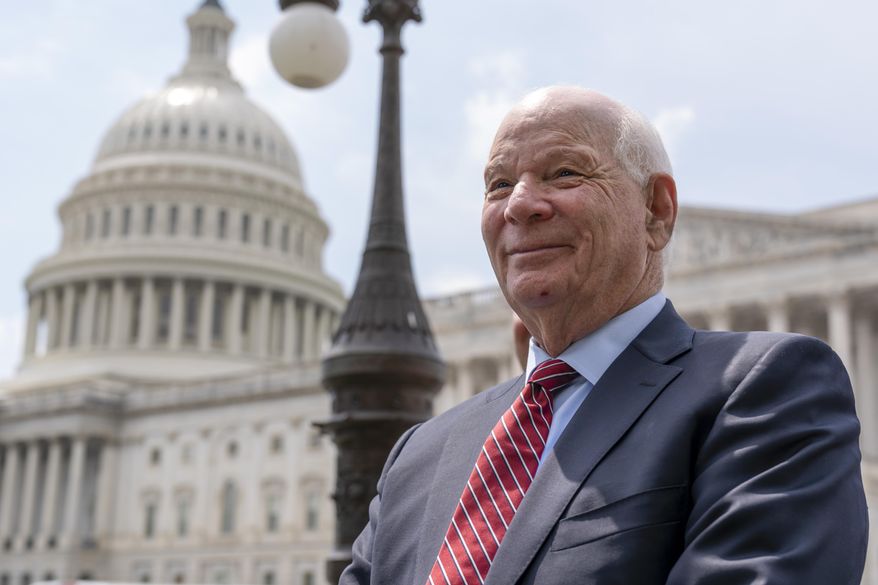 Sen. Ben Cardin, D-Md., attends a news conference at the Capitol in Washington, Thursday, April 27, 2023. Cardin of Maryland is expected to announce his retirement Monday, May 1, after serving three terms, opening a rare vacancy in the Senate ahead of the 2024 election, according to his spokesperson. (AP Photo/J. Scott Applewhite) **FILE**