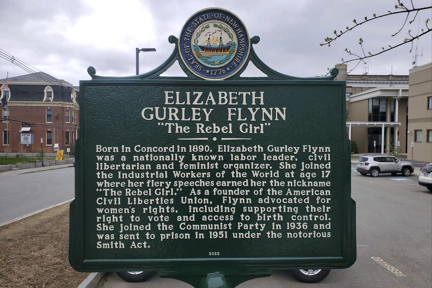 Historical marker dedicated to feminist, Communist Party leader removed in New Hampshire