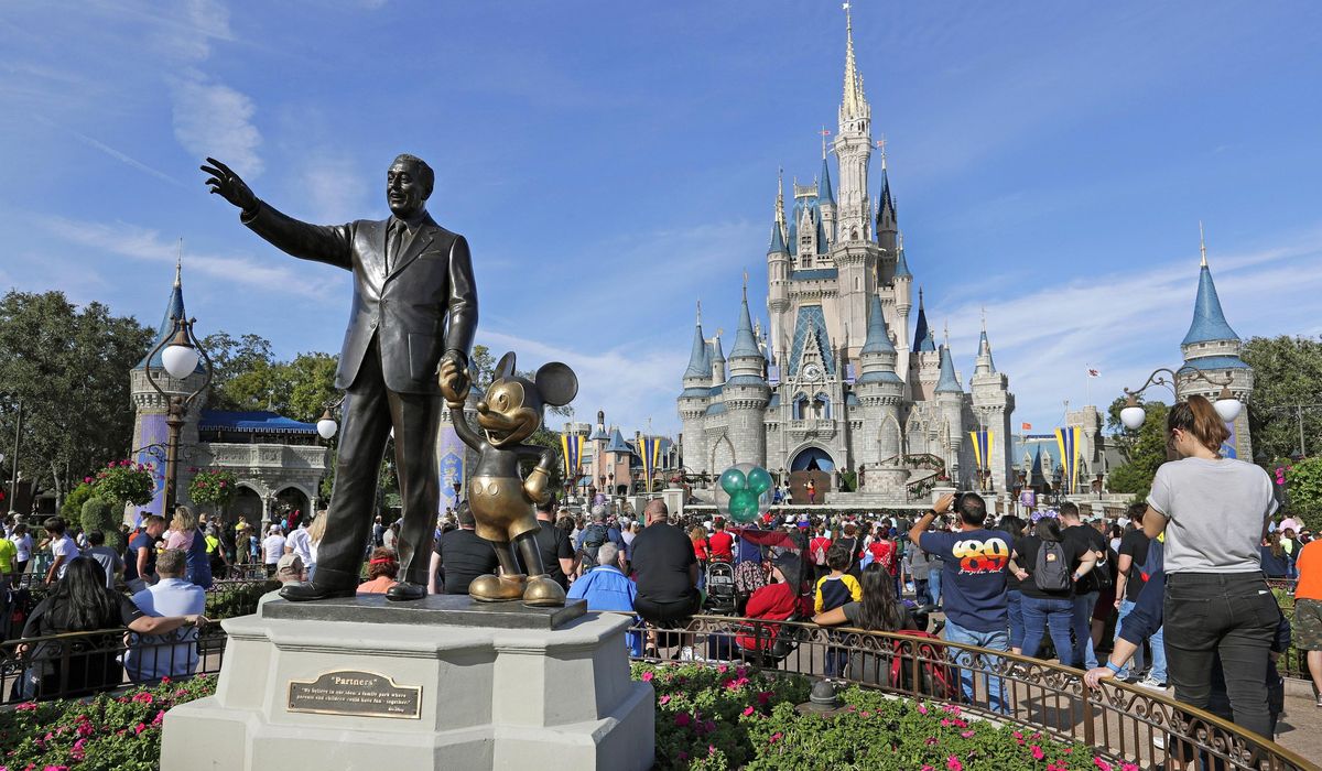 NextImg:Nazi flags waved by demonstrators outside Disney World